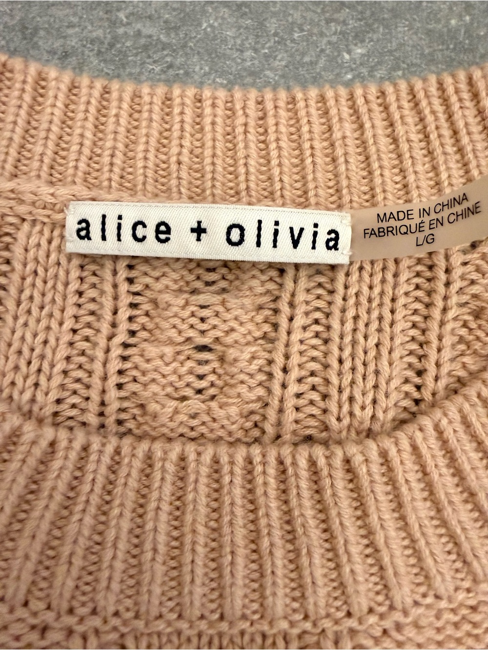Alice + Olivia Enid Floral Embroidered Puff Sleeve Wool Blend Sweater Large - Picture 8 of 11